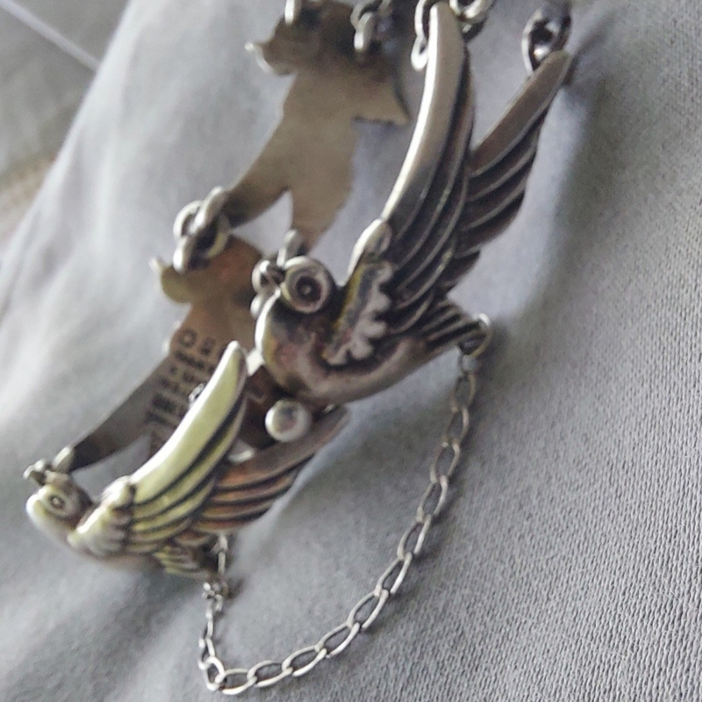 Taxco Melesio Villarreal 950 Silver Bird Bracelet